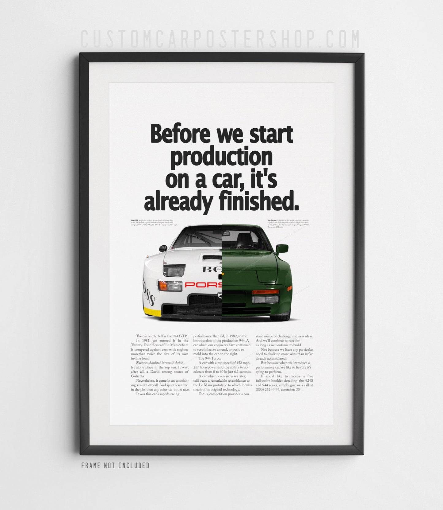 Porsche 944 Turbo Print Ad - Before We Start Production