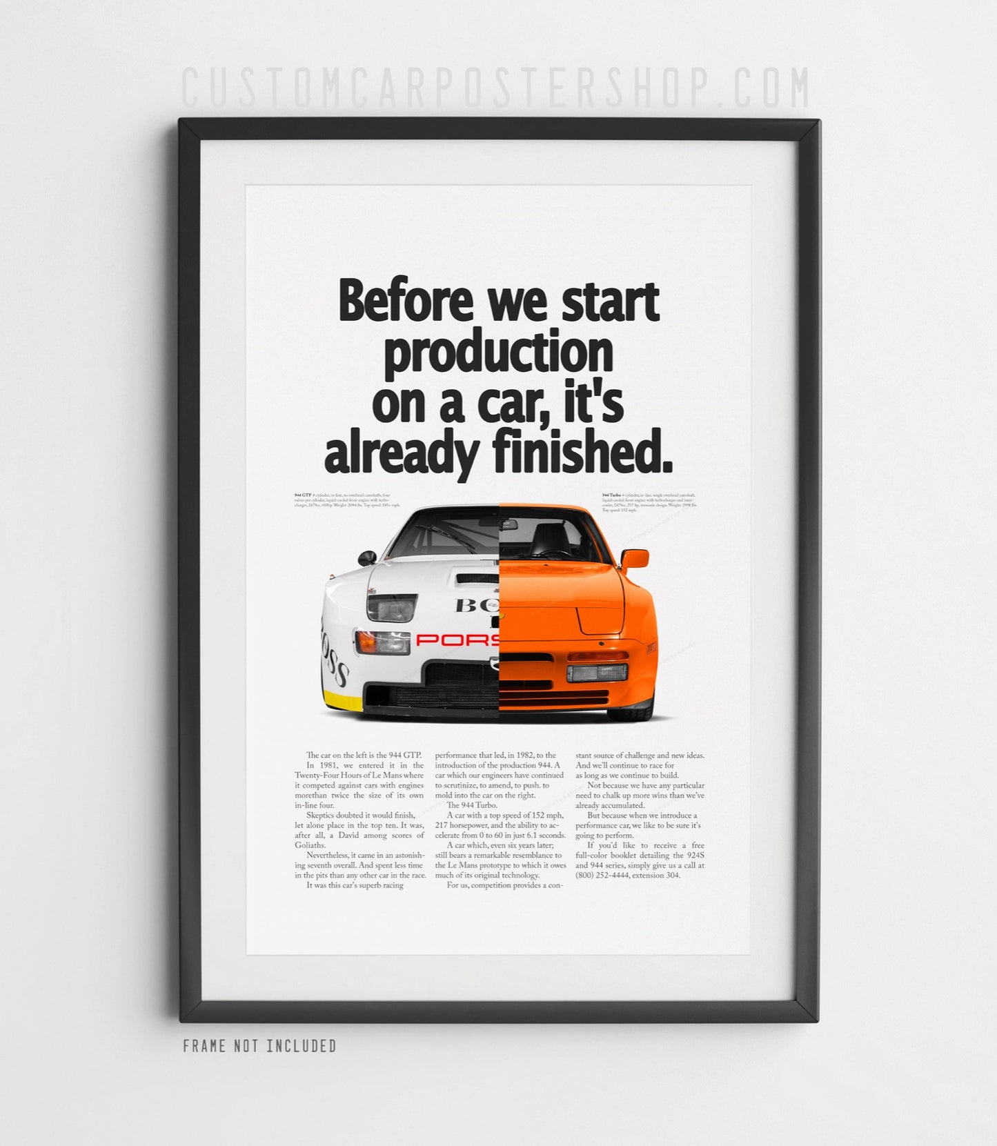 Porsche 944 Turbo Print Ad - Before We Start Production