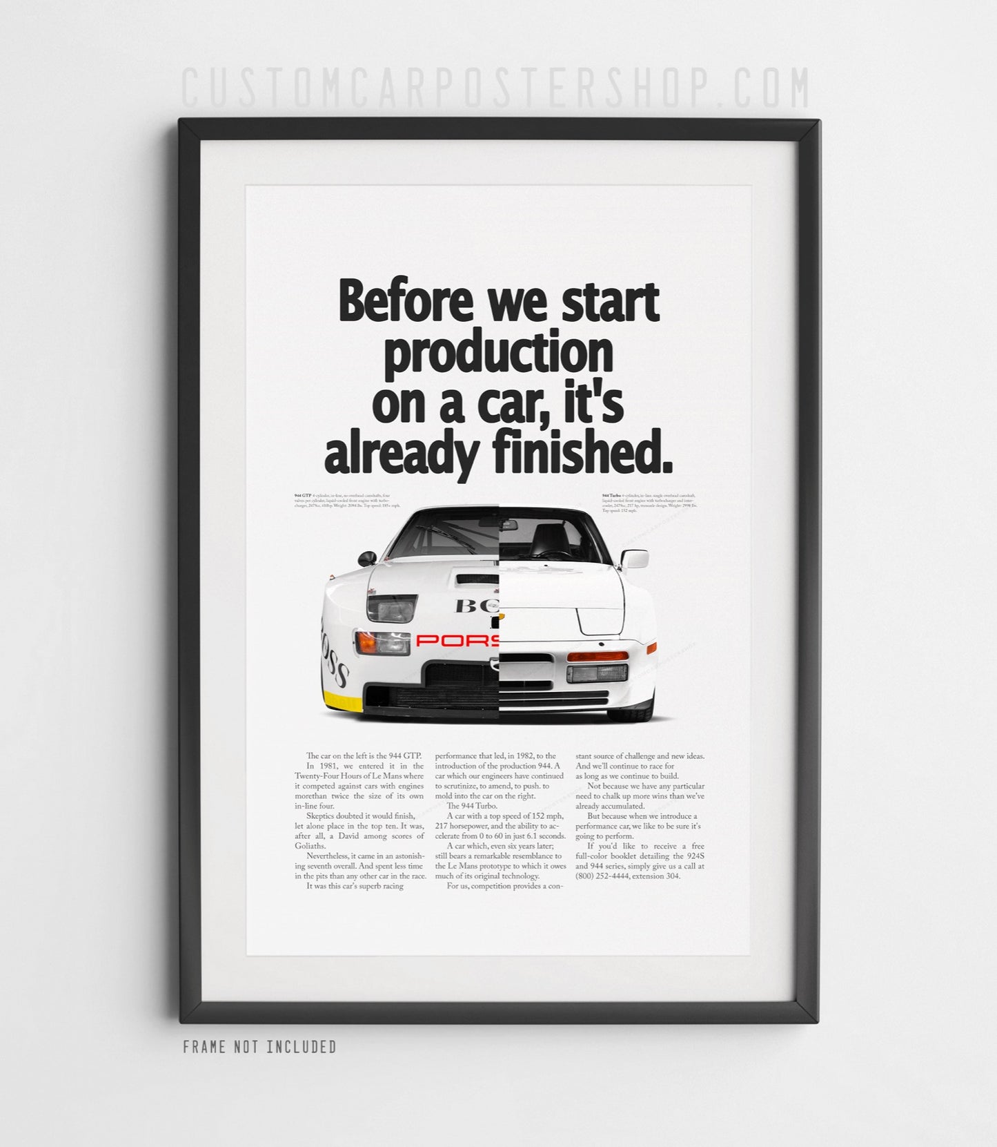 Porsche 944 Turbo Print Ad - Before We Start Production