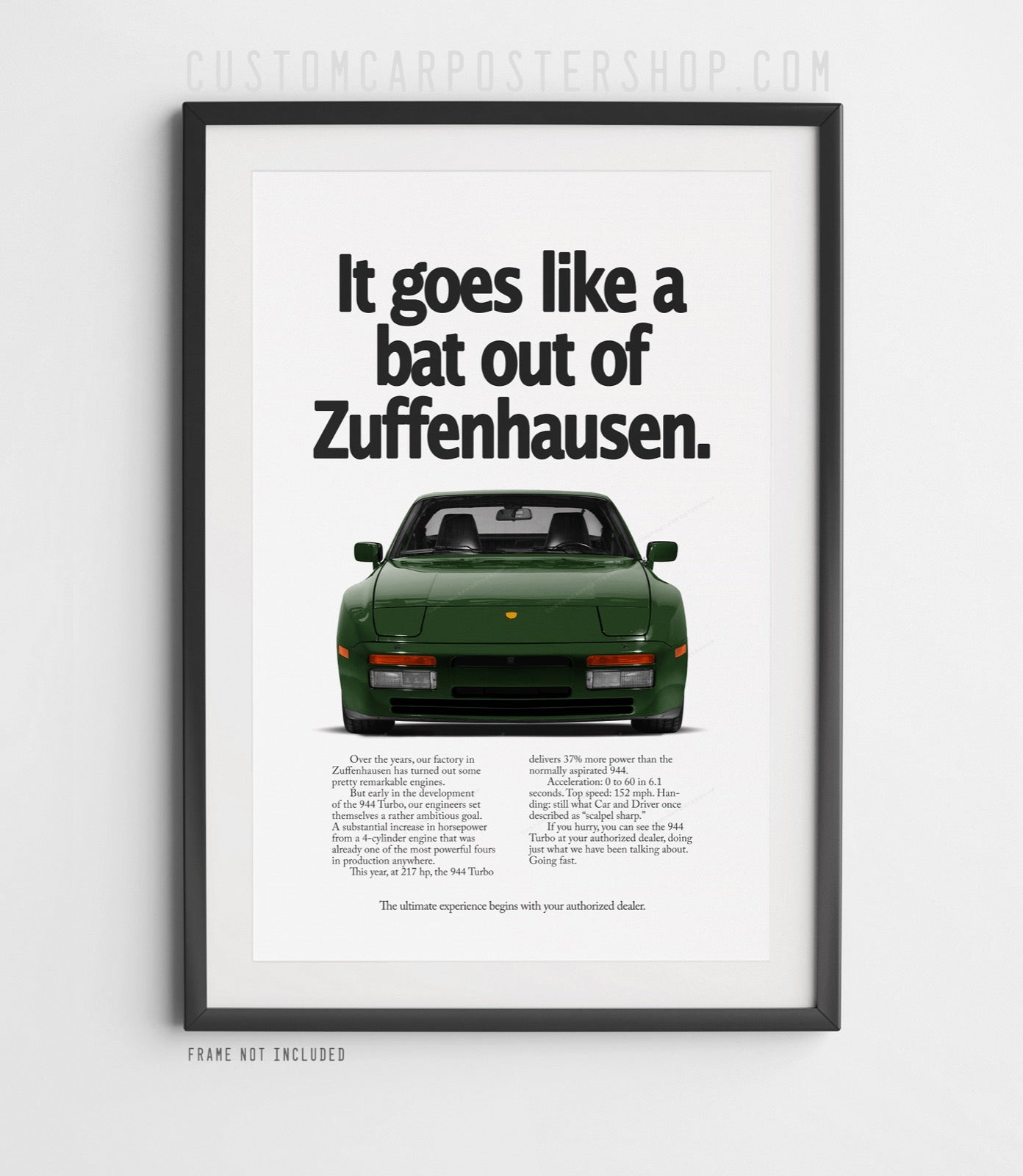Porsche 944 Turbo Vintage Ad - Bat of out Zuffenhausen