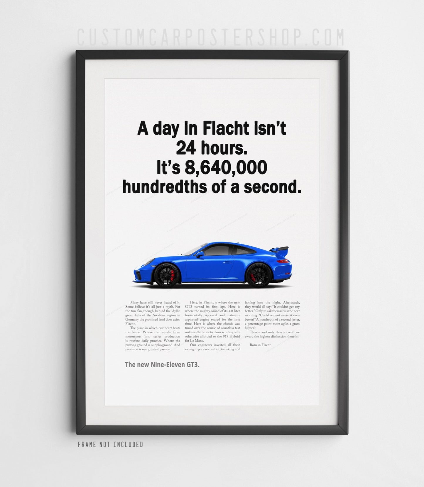 Porsche 911 GT3 (991.2) Print Ad Poster - Born in Flacht