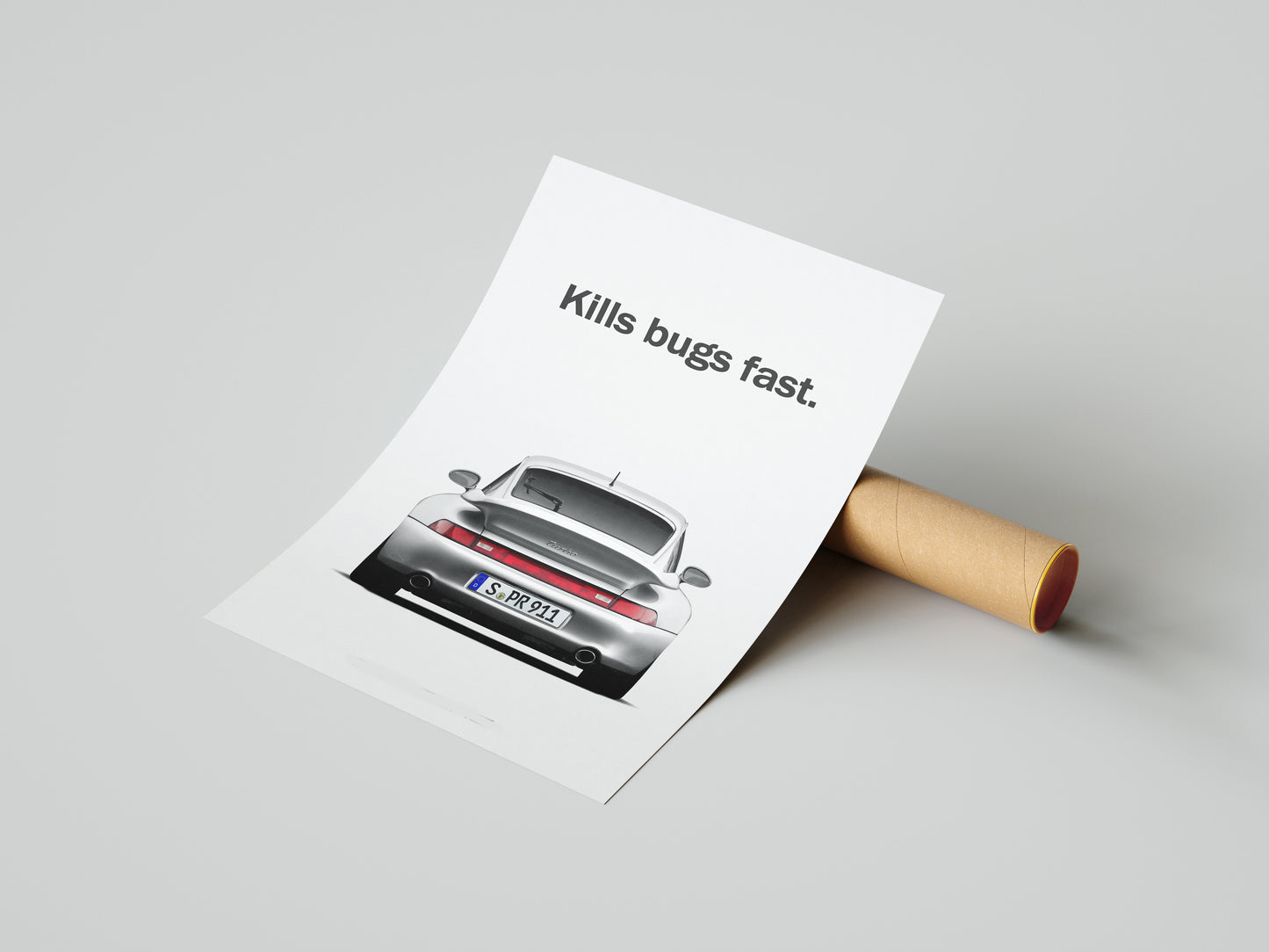 Porsche 911 993 Turbo Vintage Ad - Kills Bugs Fast