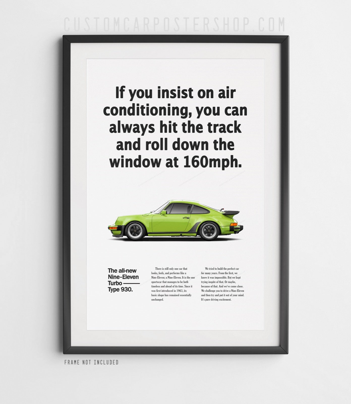 Porsche 964 Turbo Vintage Ad - Roll Down Window