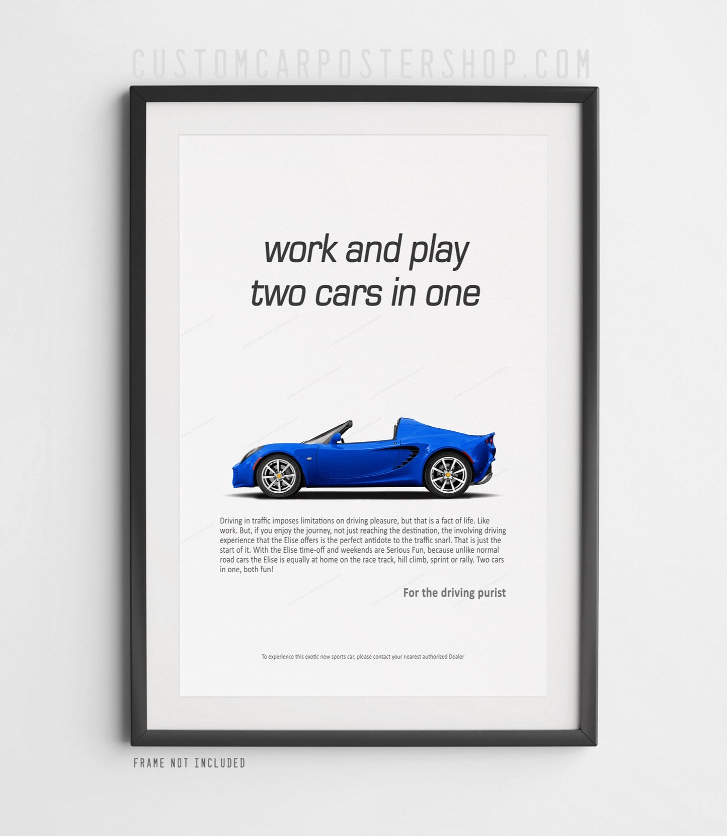 Lotus Elise Classic Print Ad - Two Cars in One