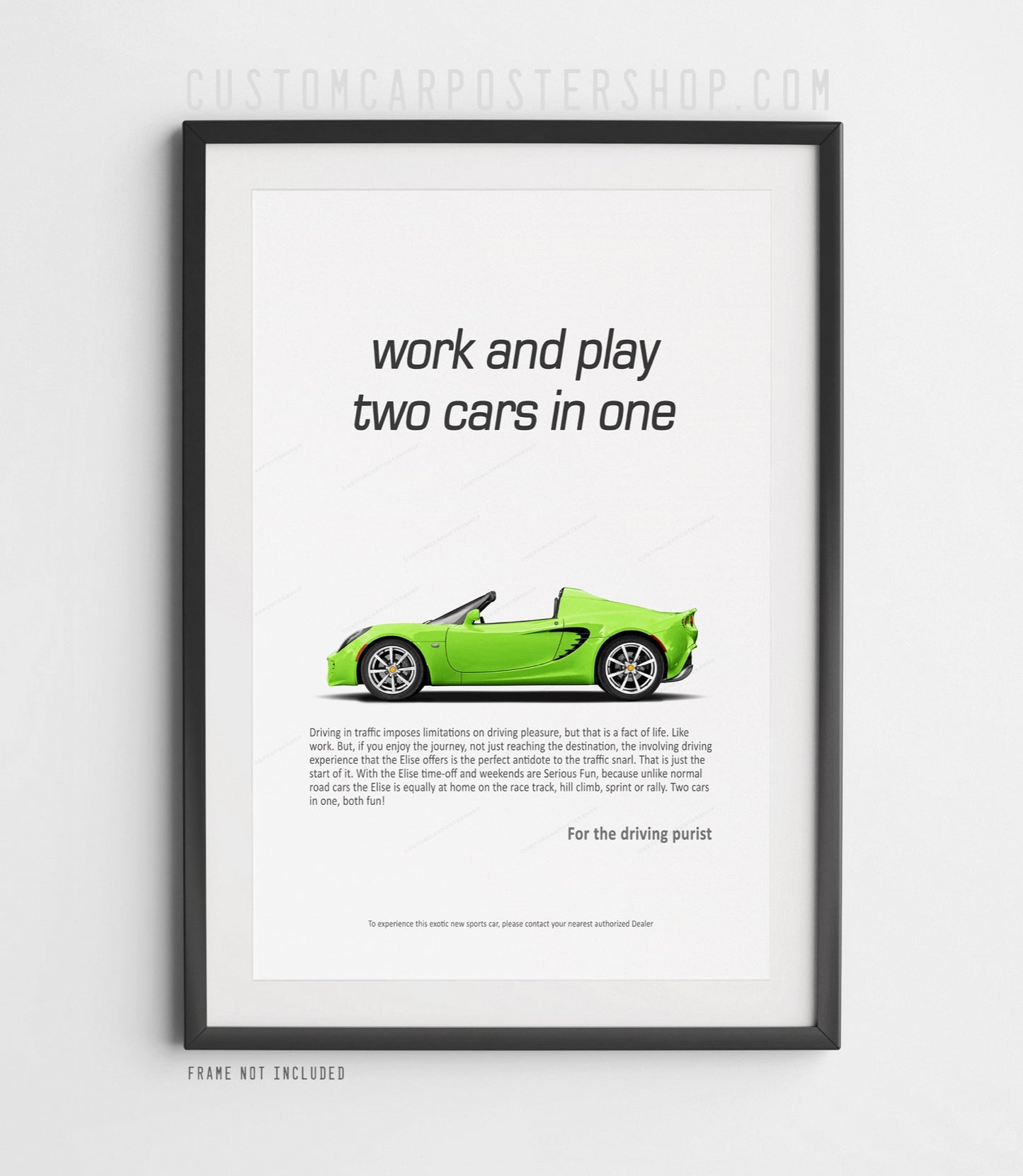 Lotus Elise Classic Print Ad - Two Cars in One
