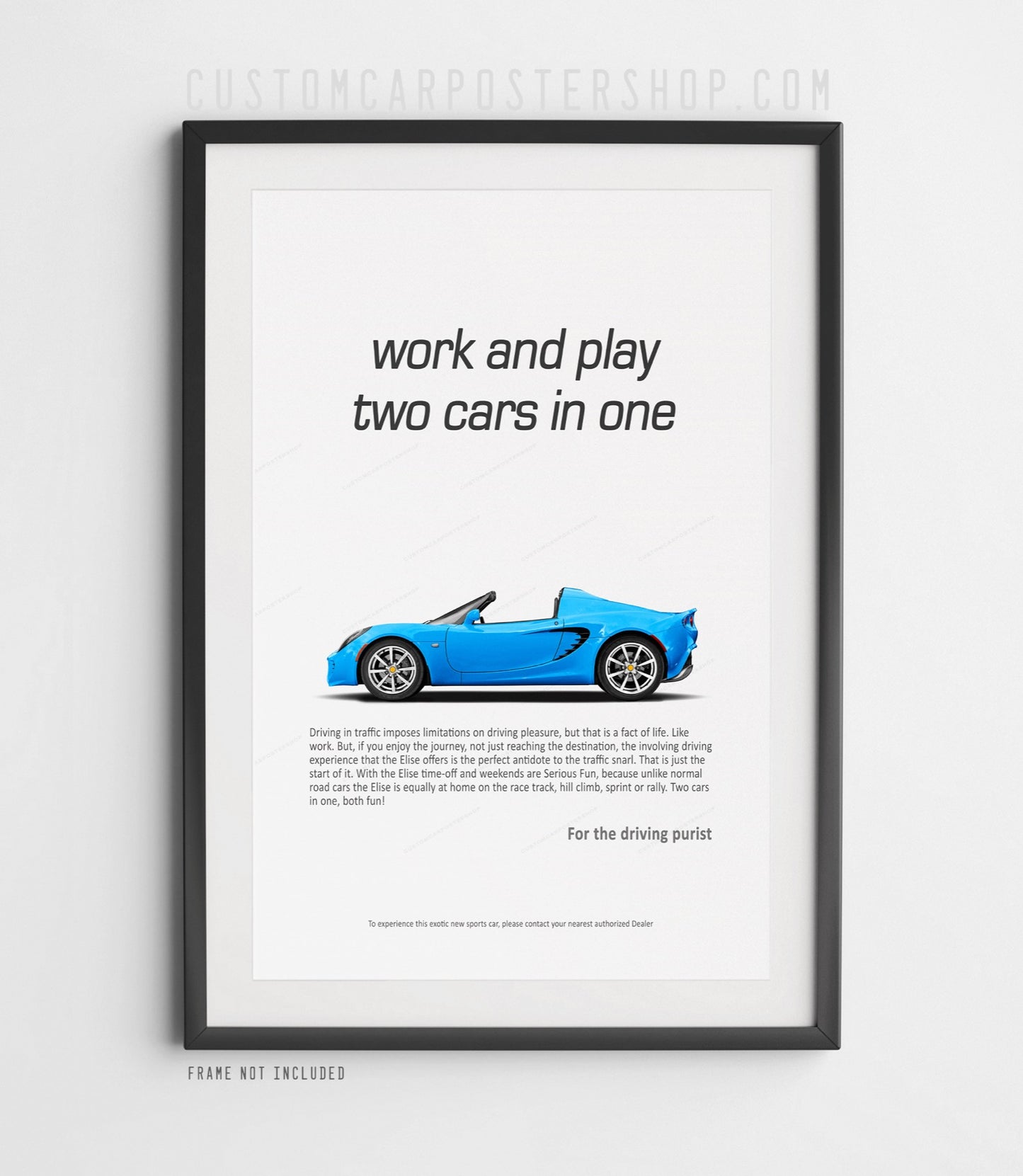 Lotus Elise Classic Print Ad - Two Cars in One