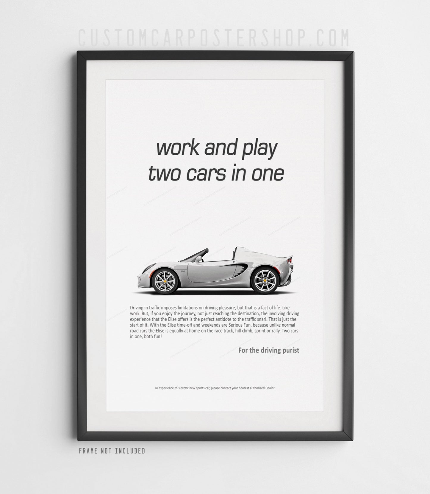 Lotus Elise Classic Print Ad - Two Cars in One