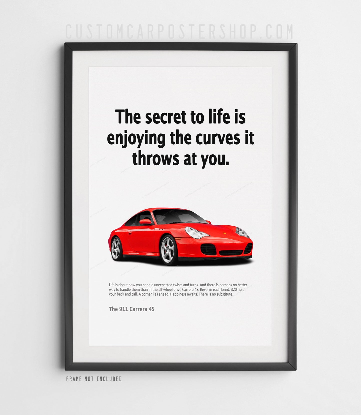 Porsche 996 Carrera 4S Remastered Print Ad - Secret to Life