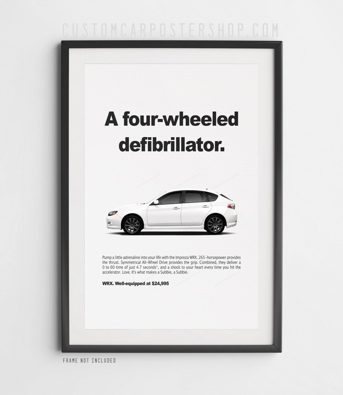 Subaru Impreza WRX Defibrillator Magazine Retro Ad Poster Art