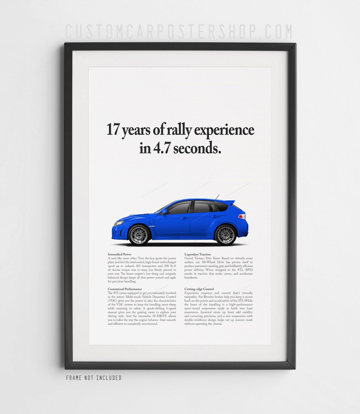 Subaru WRX STI Hatchback Magazine Print Ad Poster Art