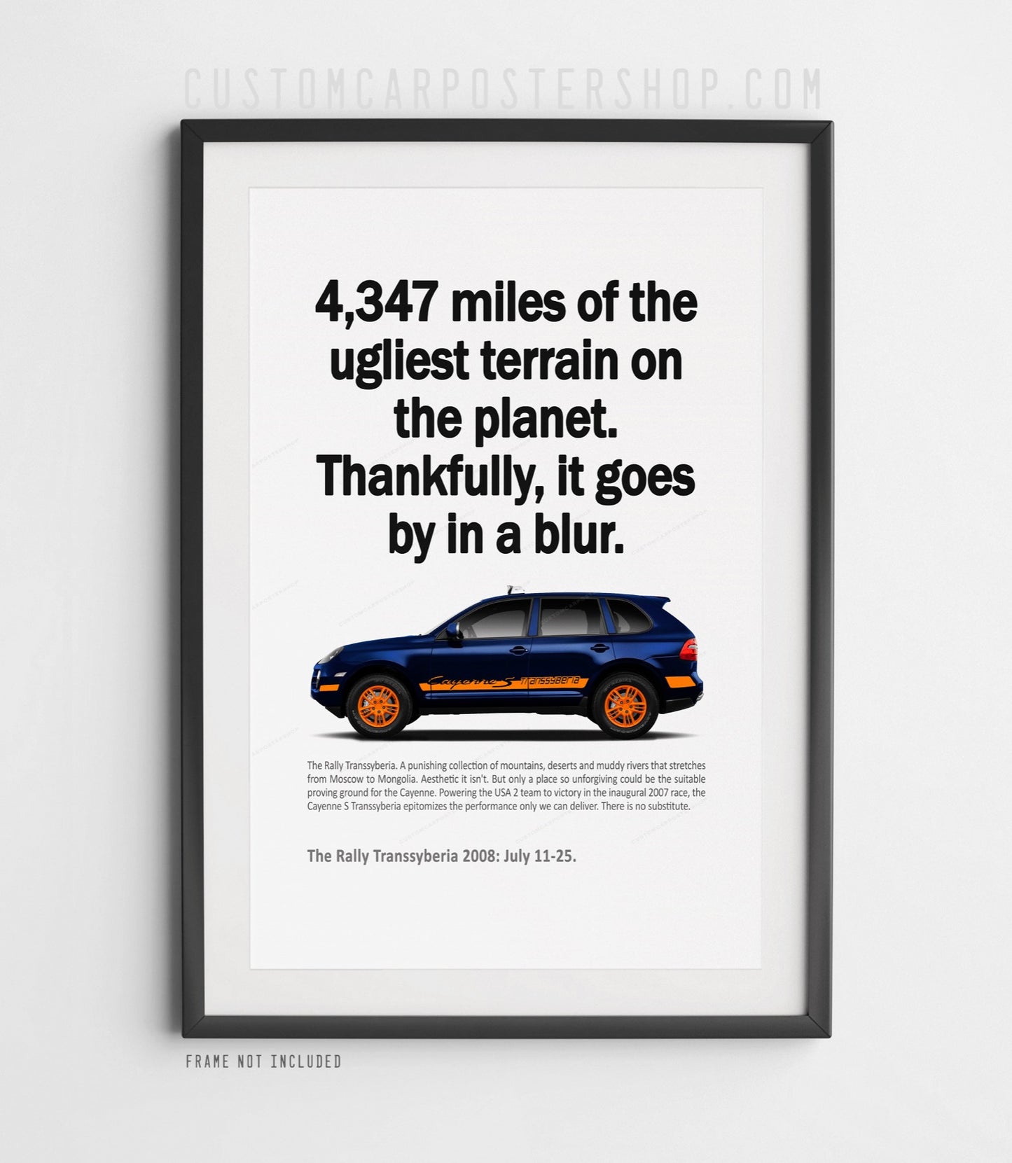 Porsche Cayenne S Transsyberia Rally Print Ad - In a Blur