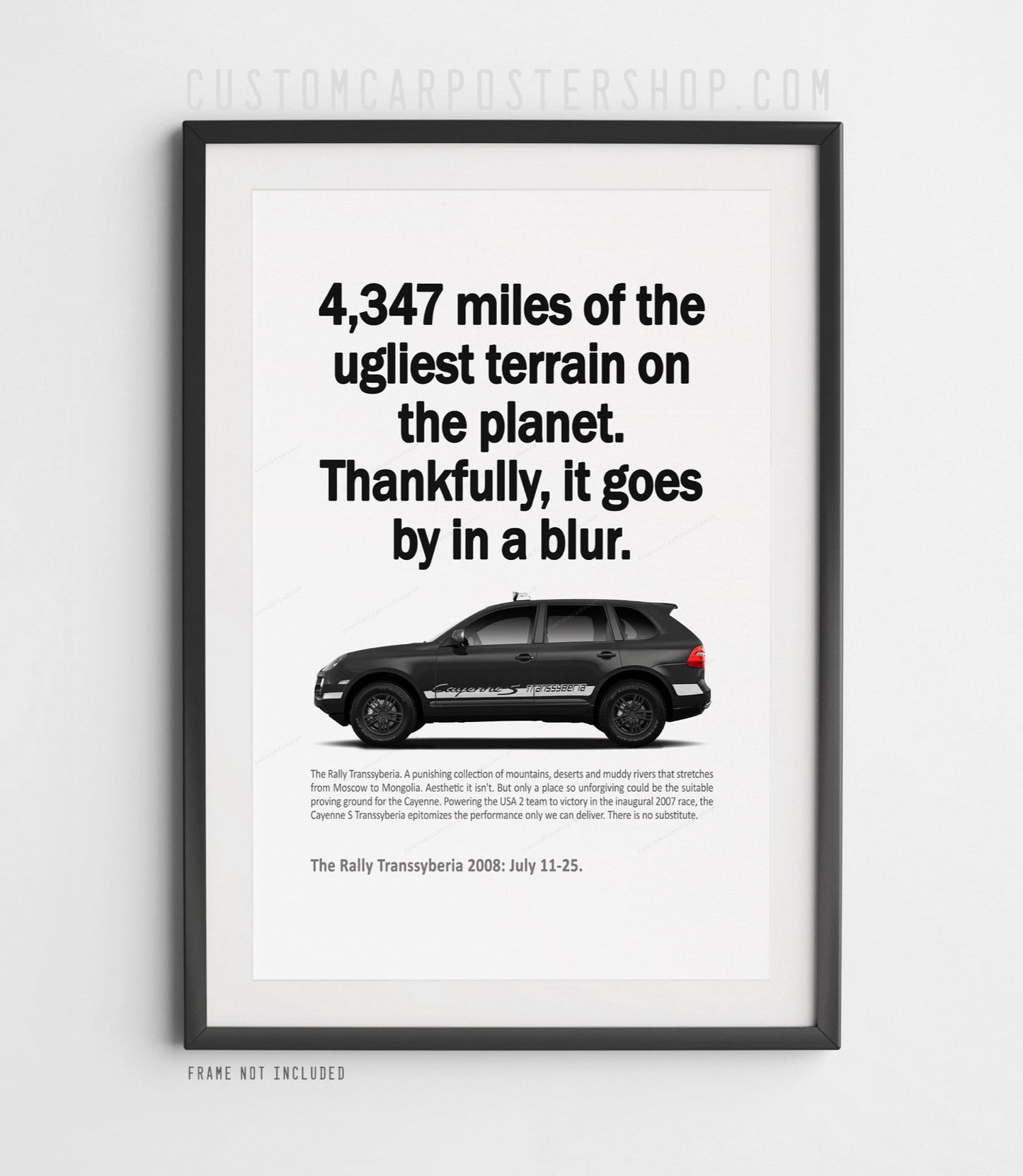 Porsche Cayenne S Transsyberia Rally Print Ad - In a Blur