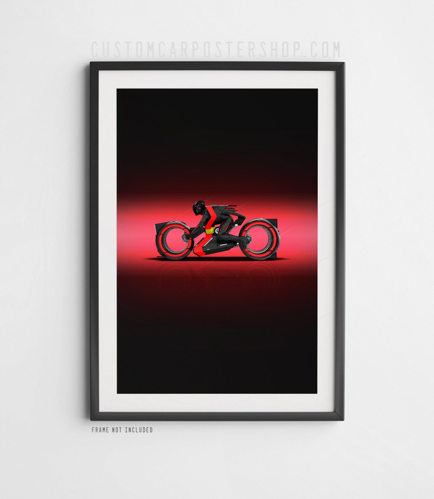 TRON: Ares Light Cycle photorealistic fine art print.