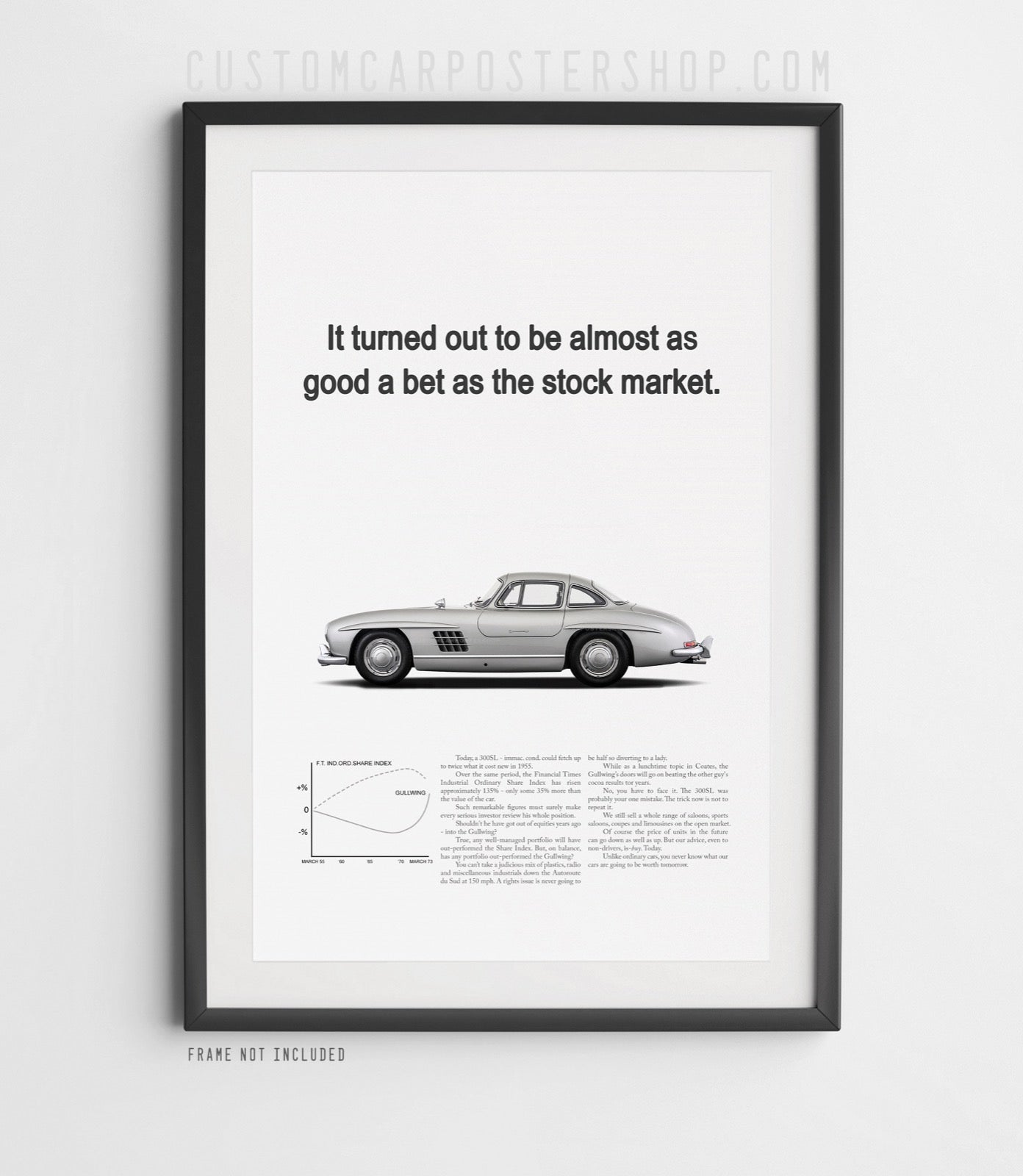 Mercedes-Benz 300SL Vintage Print Ad - Stock Market
