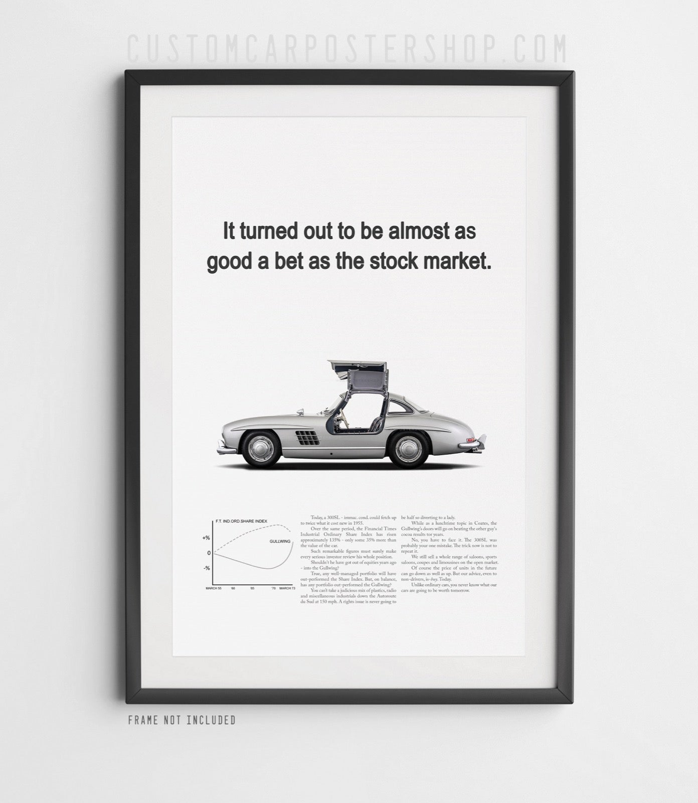 Mercedes-Benz 300SL Vintage Print Ad - Stock Market