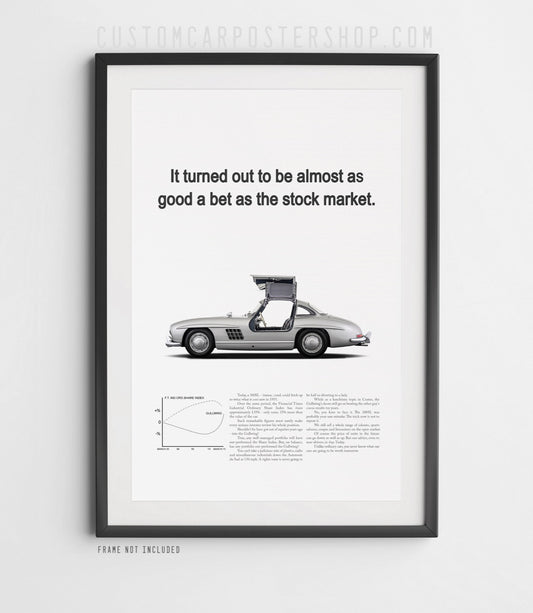 Mercedes-Benz 300SL Vintage Print Ad - Stock Market