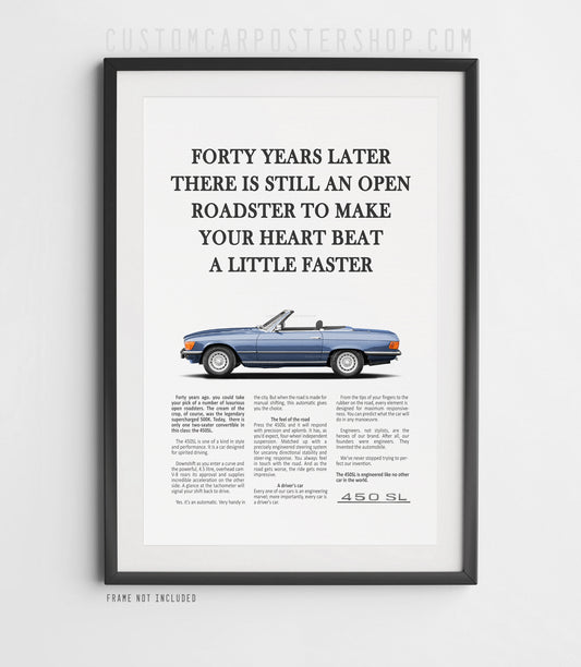 Mercedes-Benz 450SL Print Ad Remastered Poster