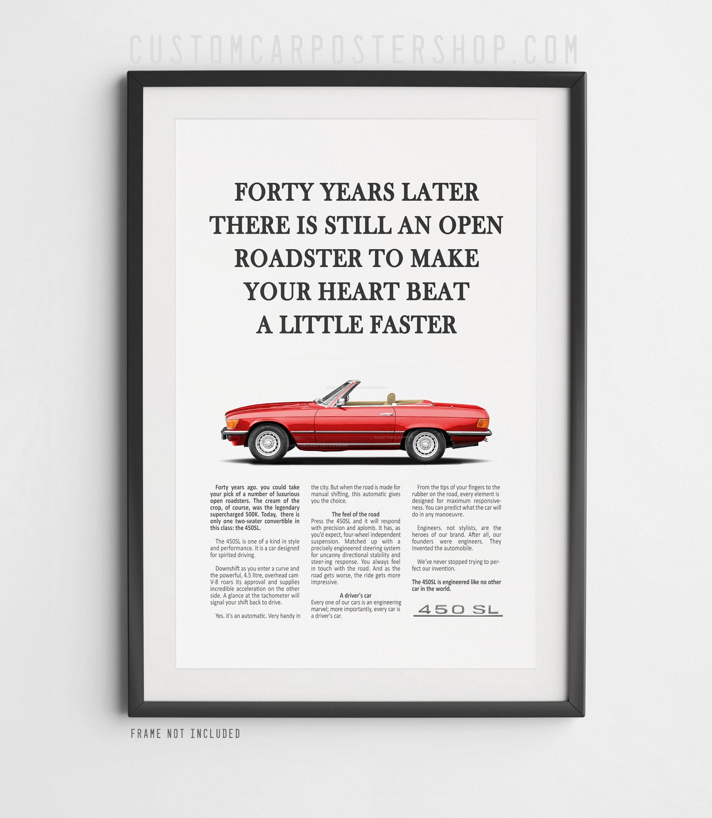 Mercedes-Benz 450SL Vintage Print Ad - Heart Beat Faster