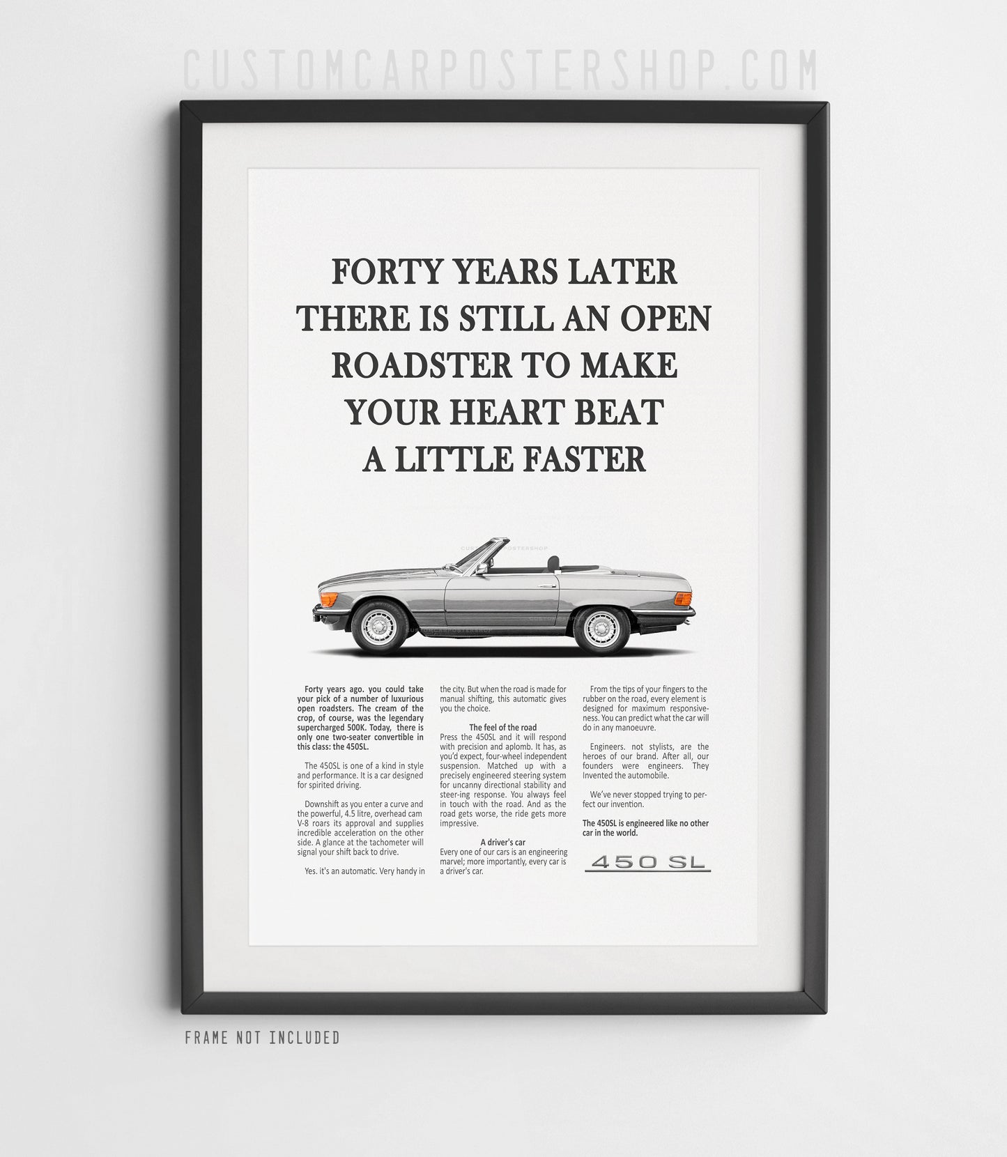 Mercedes-Benz 450SL Vintage Print Ad - Heart Beat Faster