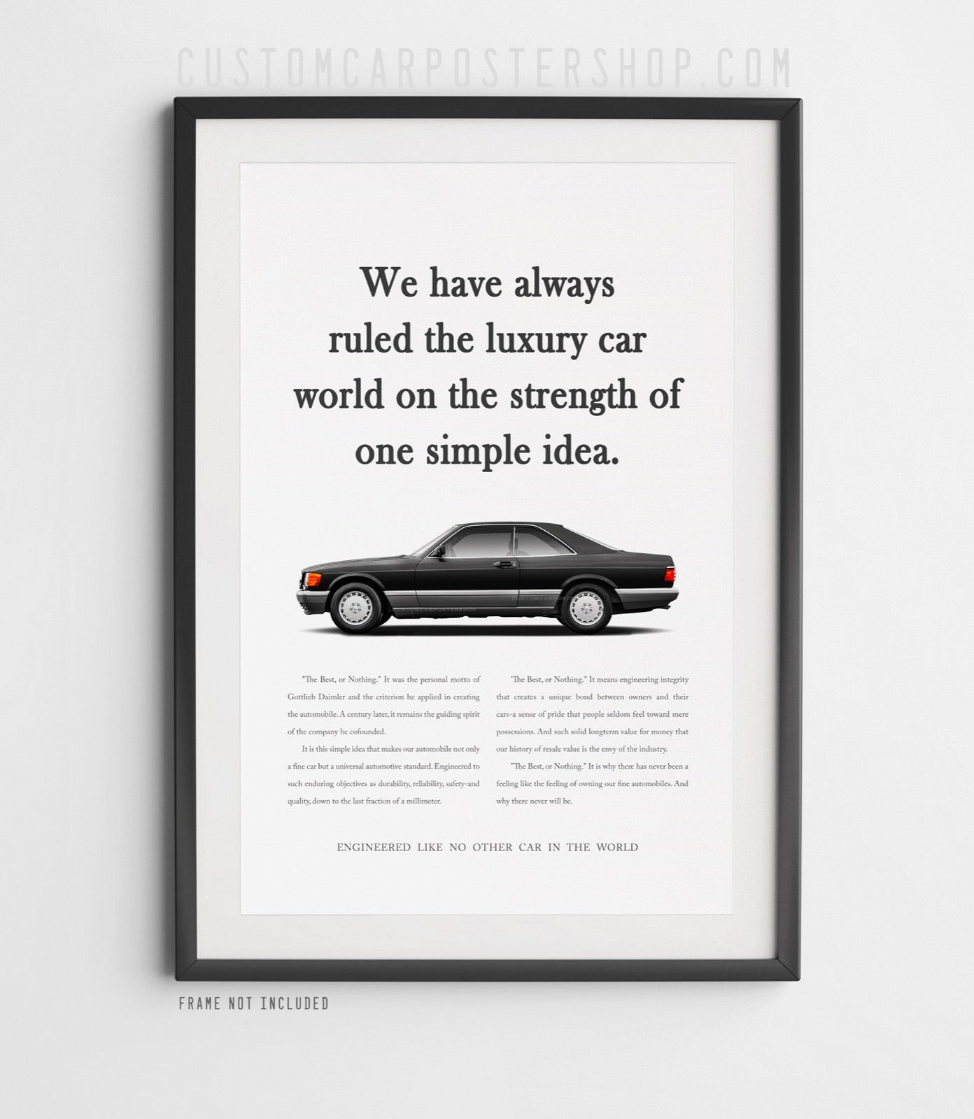 Mercedes-Benz 560SEC Print Ad Poster Framed in Black