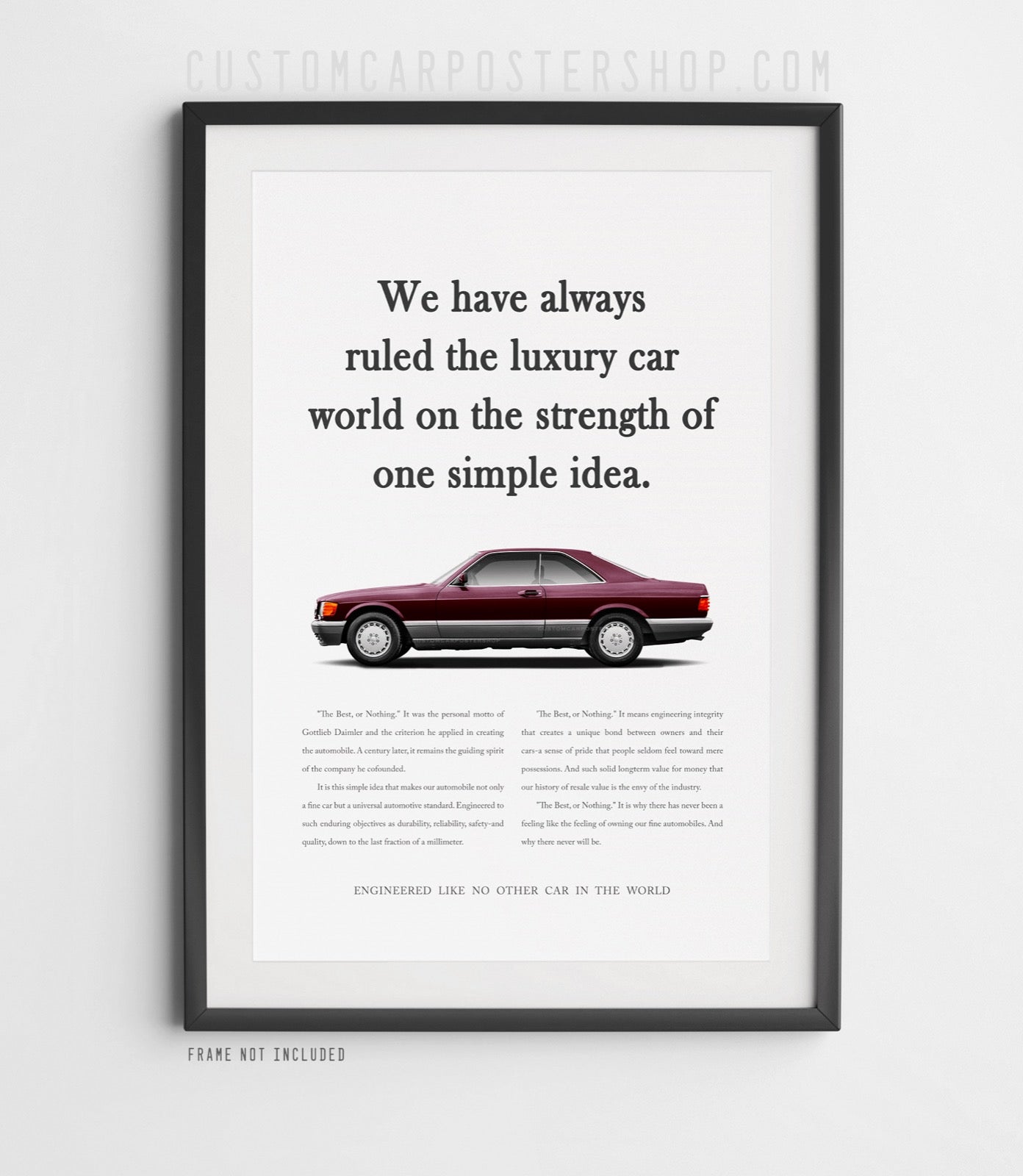 Mercedes-Benz 560SEC Vintage Print Ad - Best or Nothing