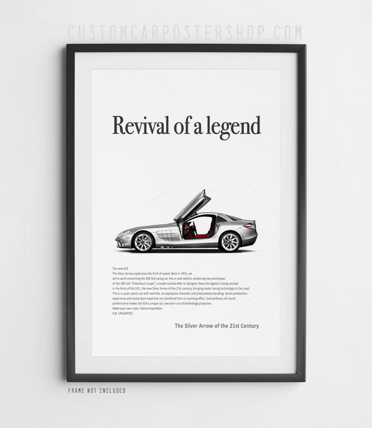Mercedes SLR McLaren Print Ad Poster - Silver Arrow revival of a legend