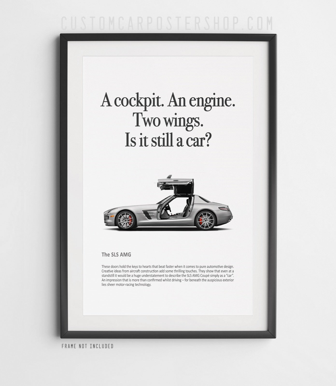 Mercedes-Benz SLS Print Ad - Is It Still a Car framed Art