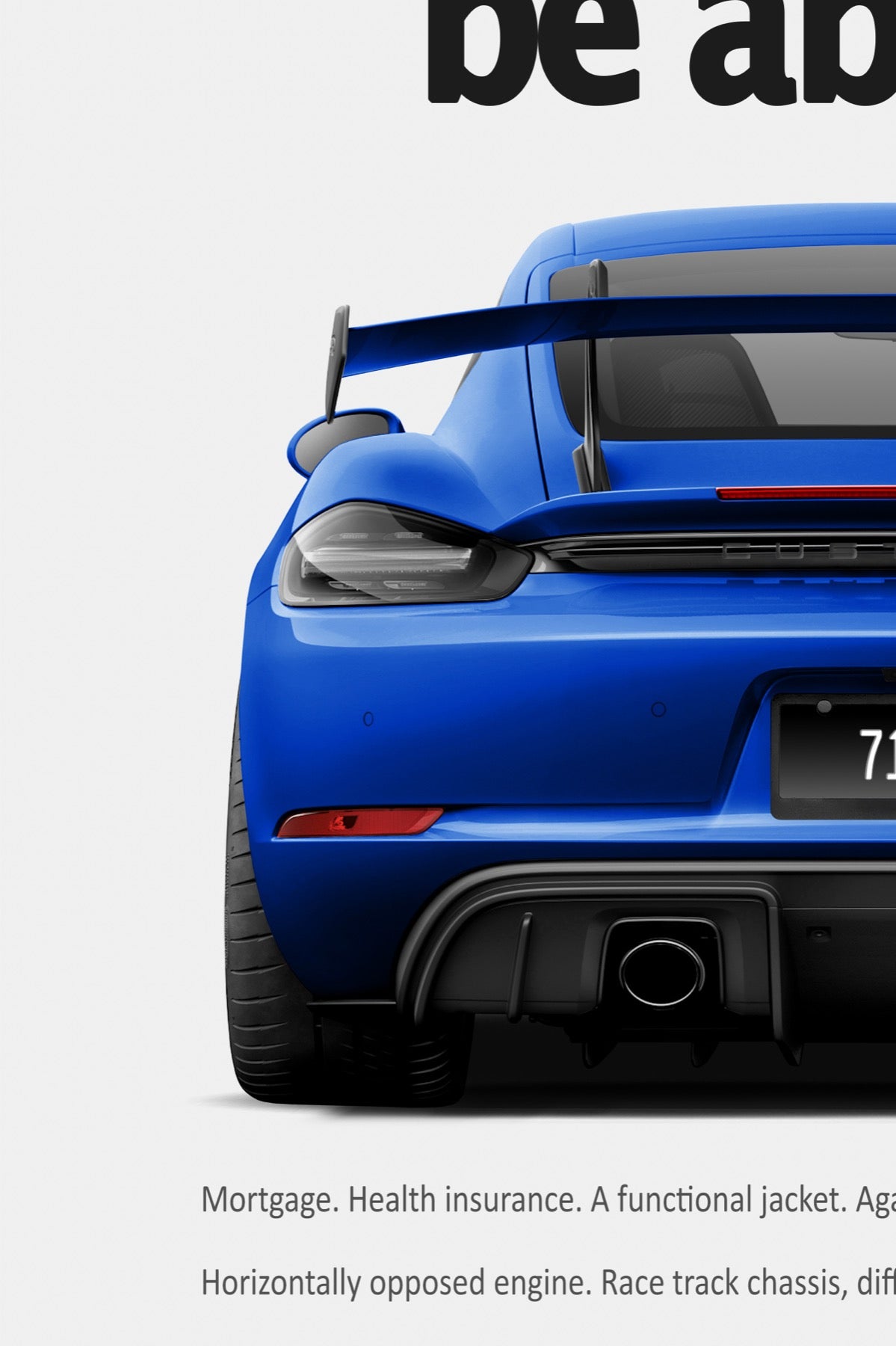 Porsche 718 Cayman GT4 RS Ad - Wise to be Absurd