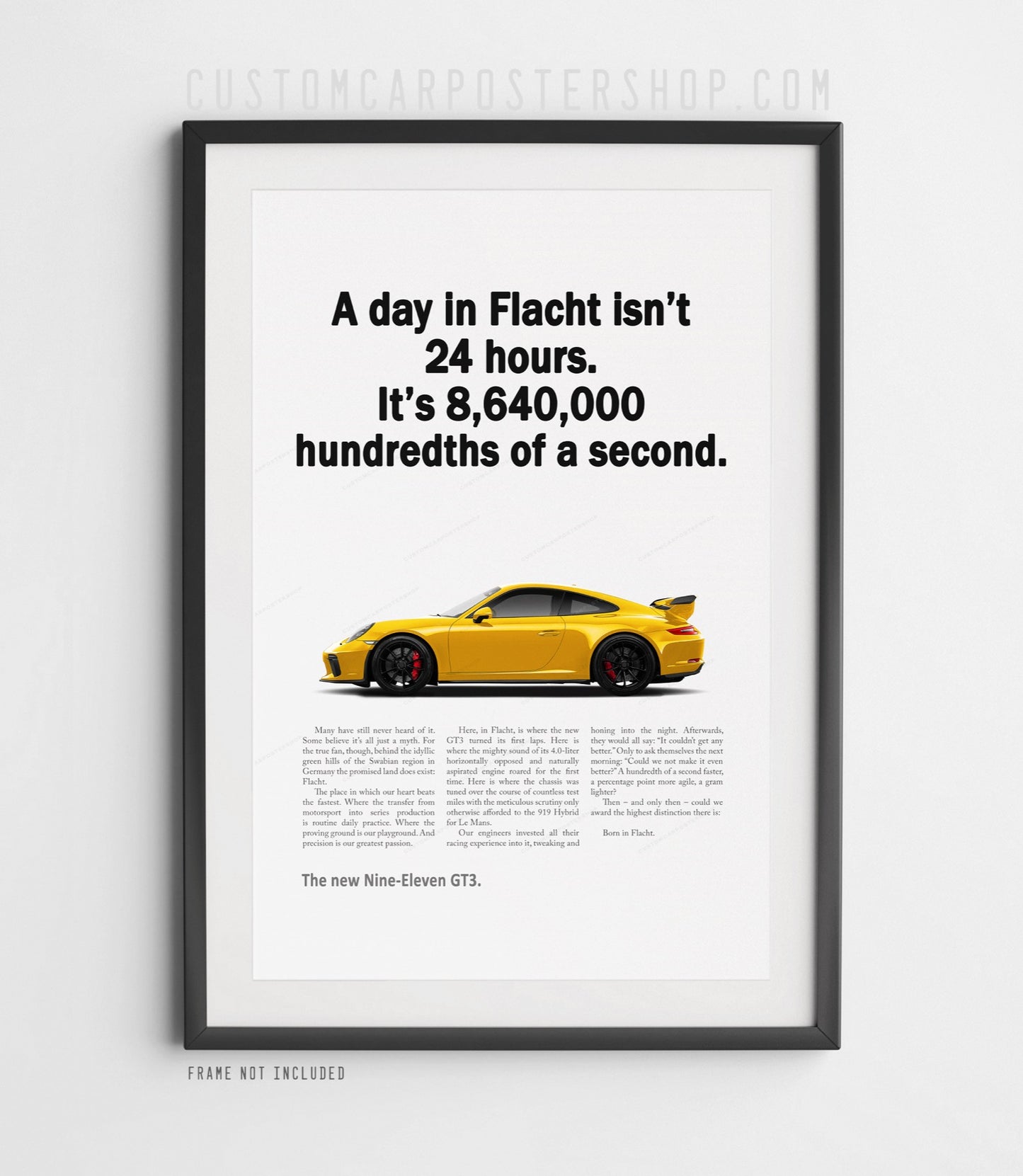 Porsche 911 GT3 (991.2) Print Ad Poster - Born in Flacht