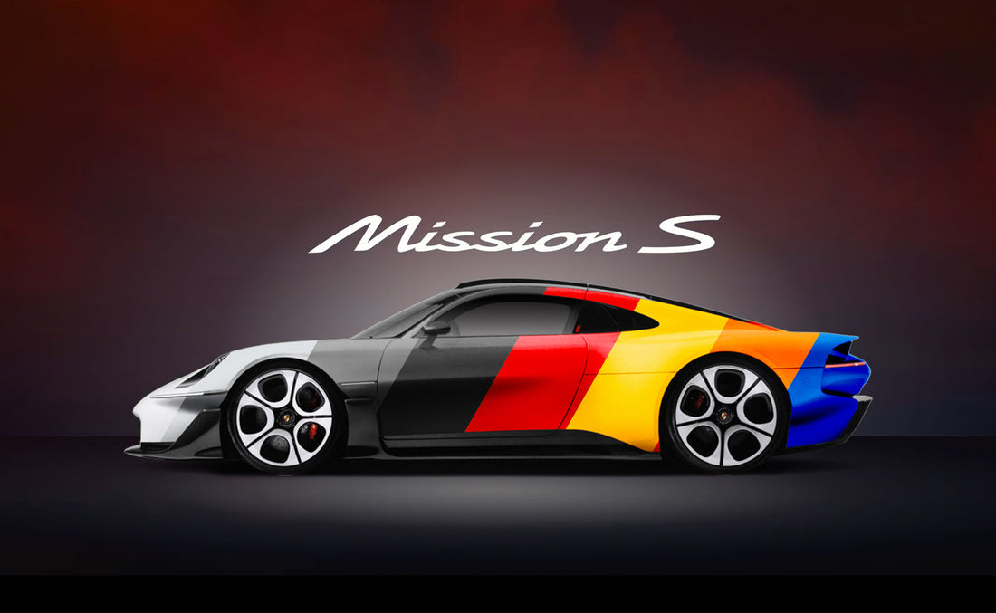 Porsche Mission S colour study, side profile illustration