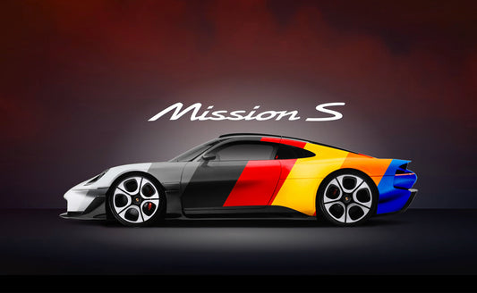 Porsche Mission S colour study, side profile illustration
