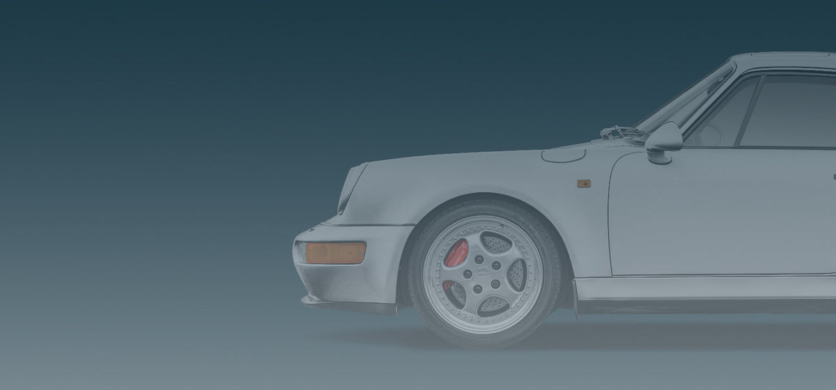 Porsche 964 posters collection banner featuring 911 Carrera and Turbo vintage ads