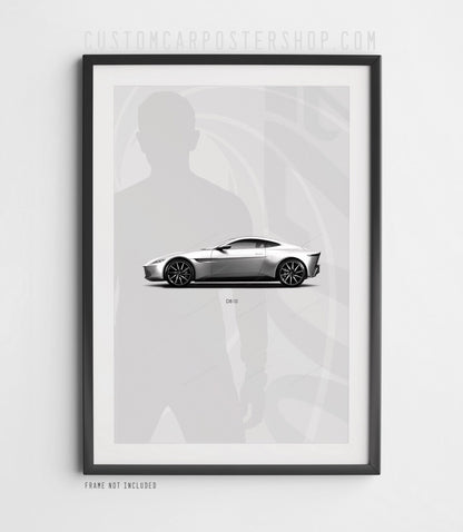 007 James Bond Daniel Craig Aston Martin Poster Framed Art - Spectre DB10