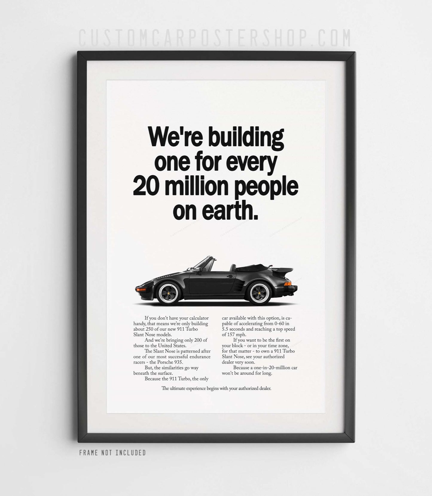 Porsche 930 Turbo Slantnose Cabriolet Remastered Print – “One in 20 Million”