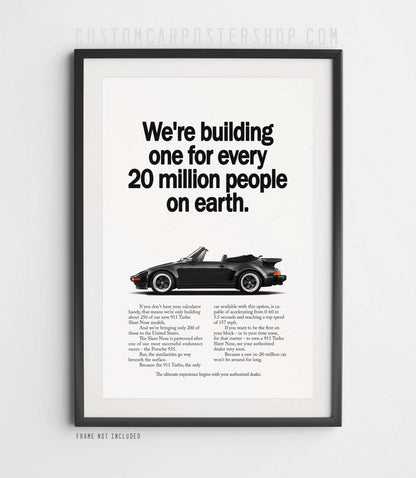 Porsche 930 Turbo Slantnose Cabriolet Remastered Print – “One in 20 Million”