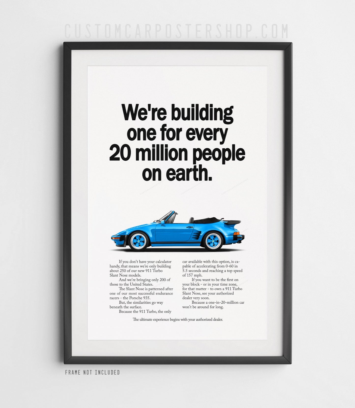 Porsche 930 Turbo Slantnose Cabriolet Remastered Print – “One in 20 Million”