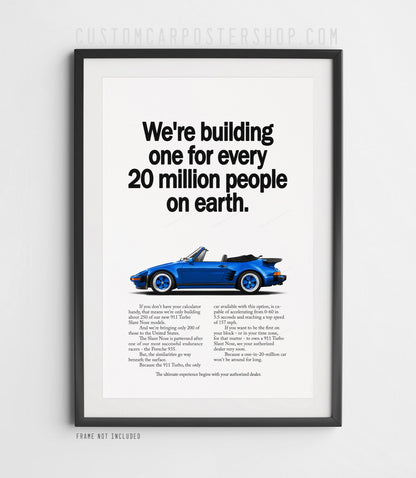 Porsche 930 Turbo Slantnose Cabriolet Remastered Print – “One in 20 Million”