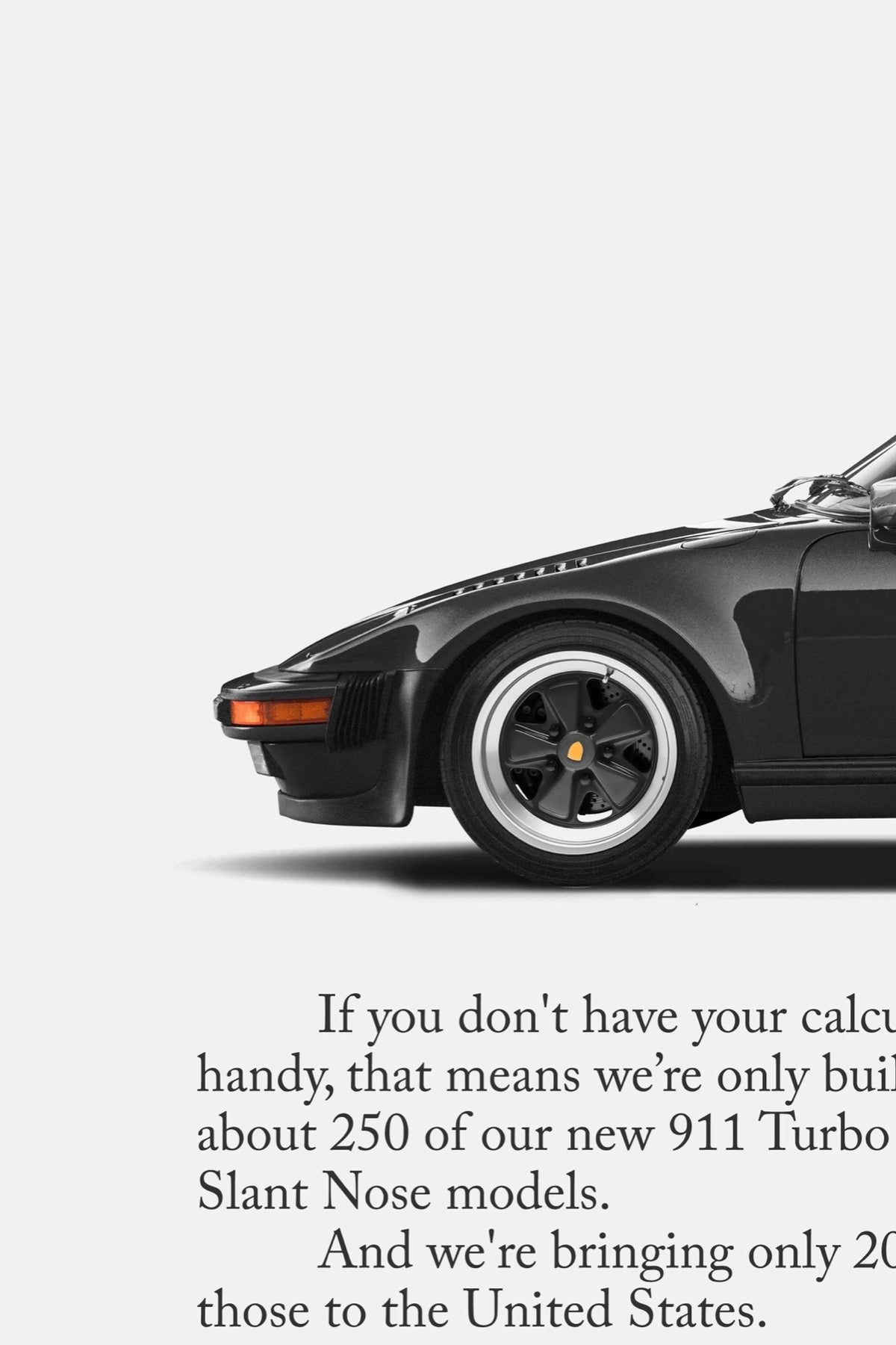 Porsche 930 Turbo Slantnose Cabriolet Remastered Print – “One in 20 Million”
