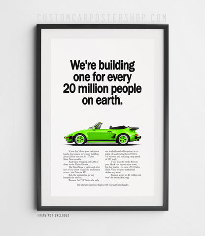 Porsche 930 Turbo Slantnose Cabriolet Remastered Print – “One in 20 Million”