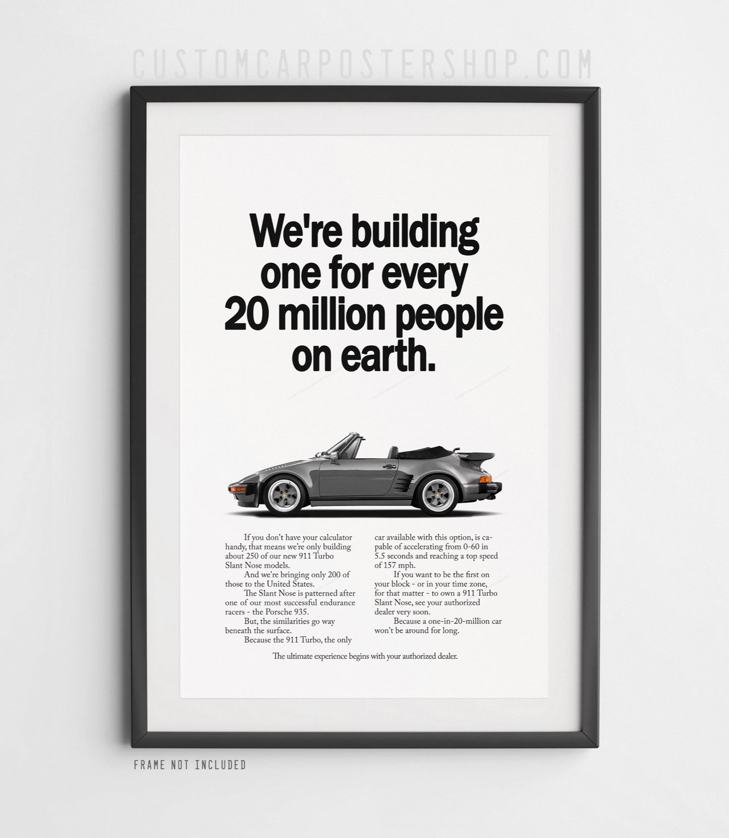 Porsche 930 Turbo Slantnose Cabriolet Remastered Print – “One in 20 Million”