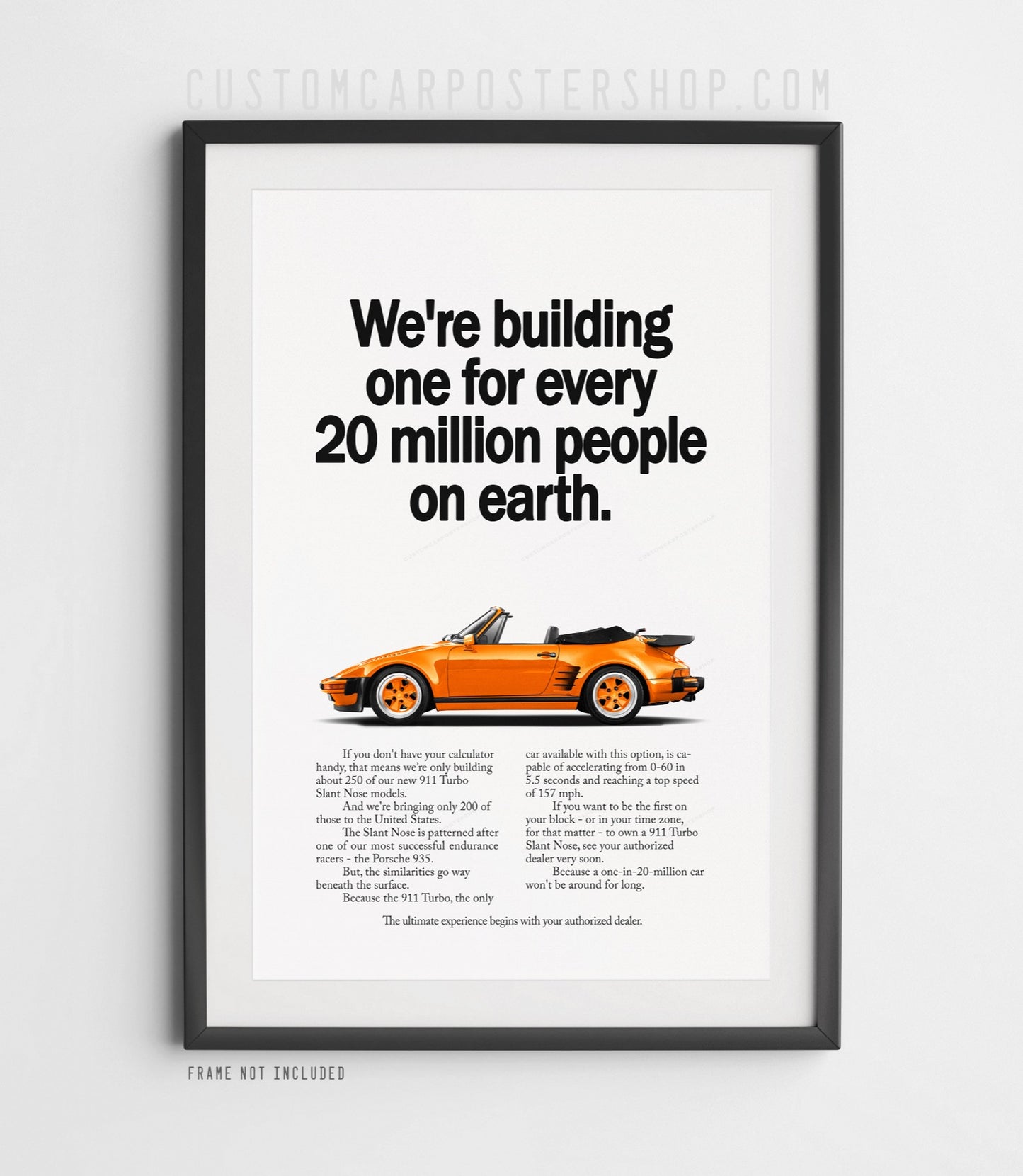 Porsche 930 Turbo Slantnose Cabriolet Remastered Print – “One in 20 Million”