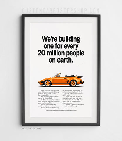 Porsche 930 Turbo Slantnose Cabriolet Remastered Print – “One in 20 Million”