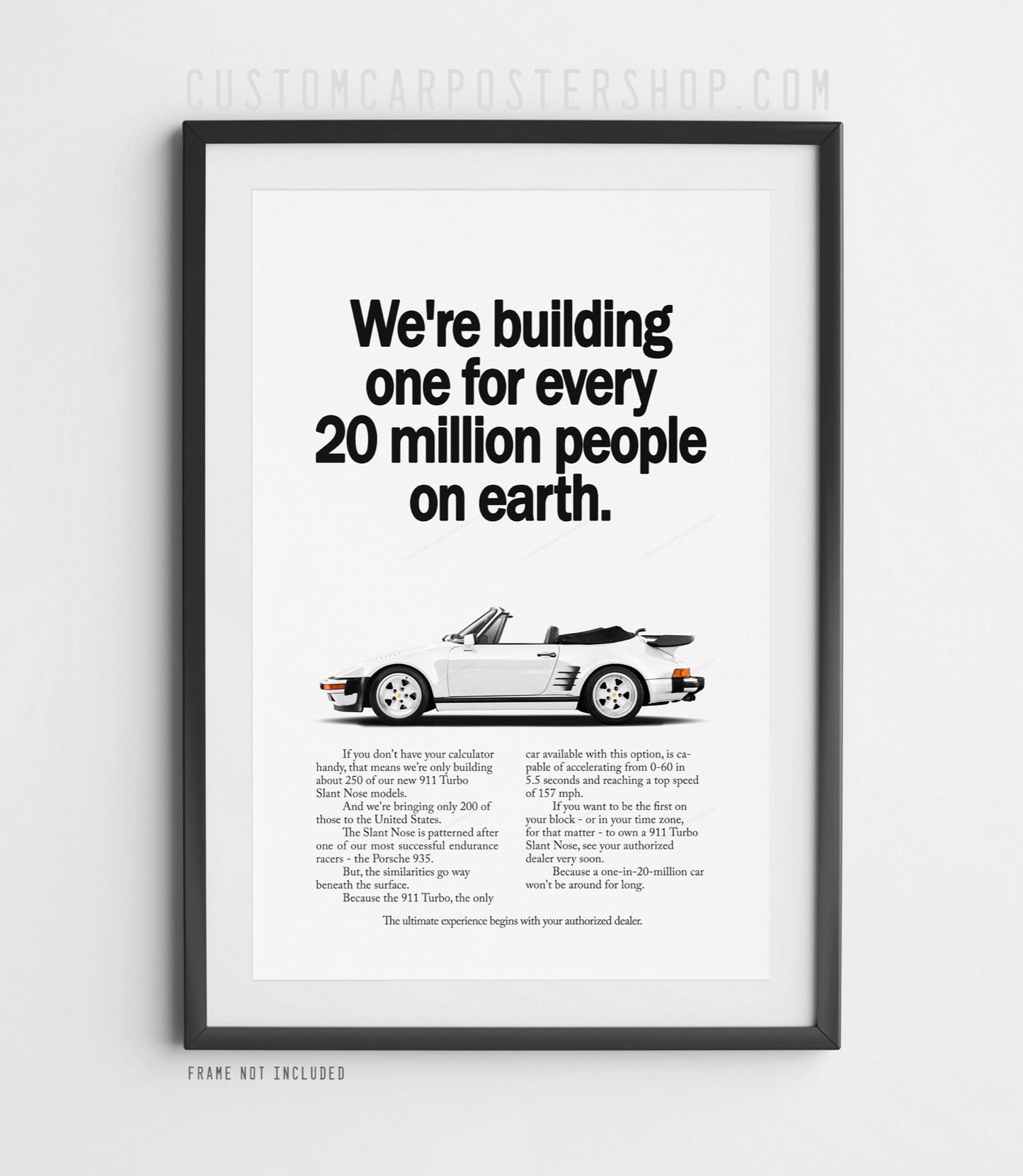 Porsche 930 Turbo Slantnose Cabriolet Remastered Print – “One in 20 Million”