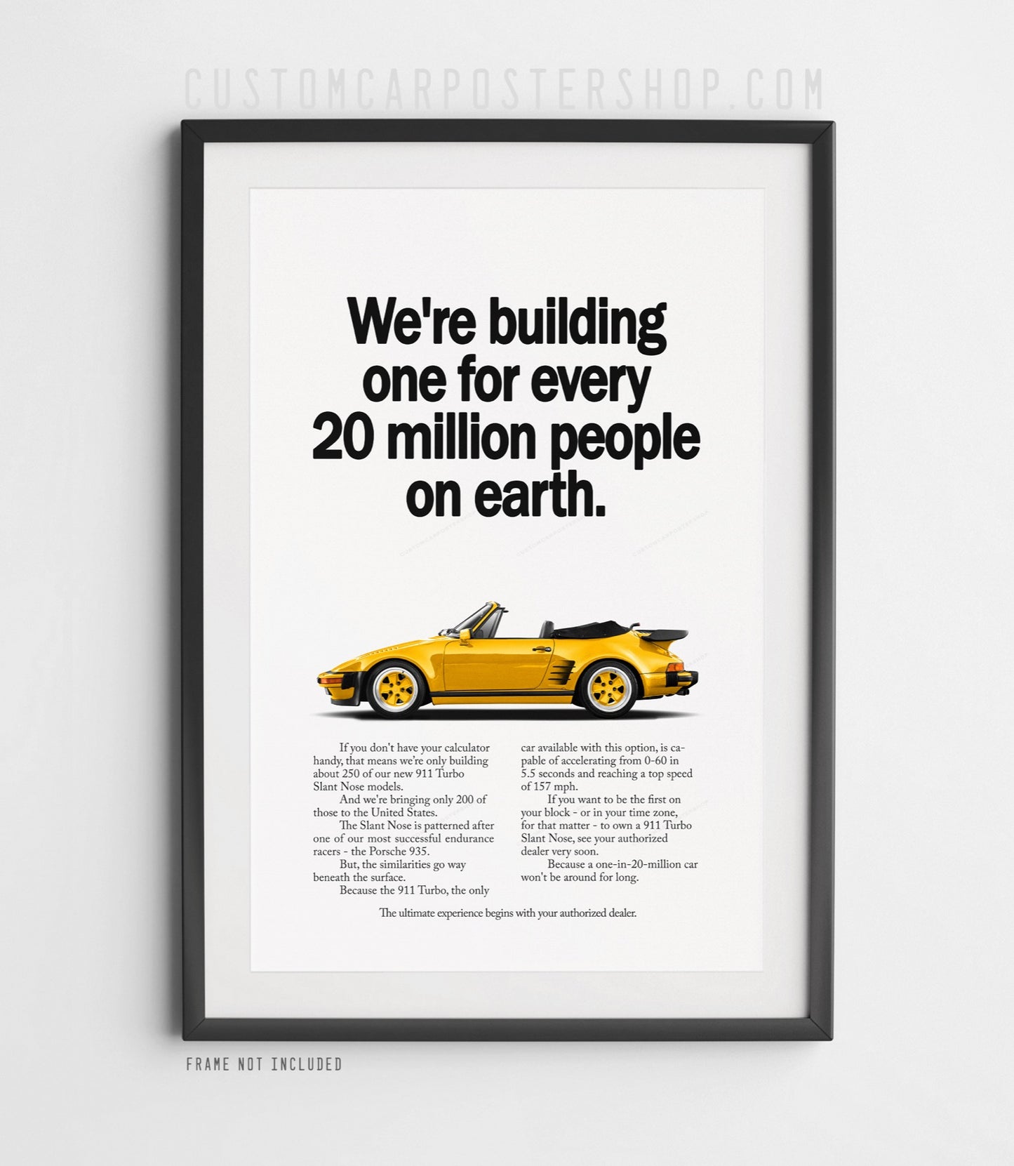 Porsche 930 Turbo Slantnose Cabriolet Remastered Print – “One in 20 Million”