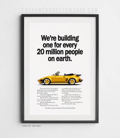 Porsche 930 Turbo Slantnose Cabriolet Remastered Print – “One in 20 Million”