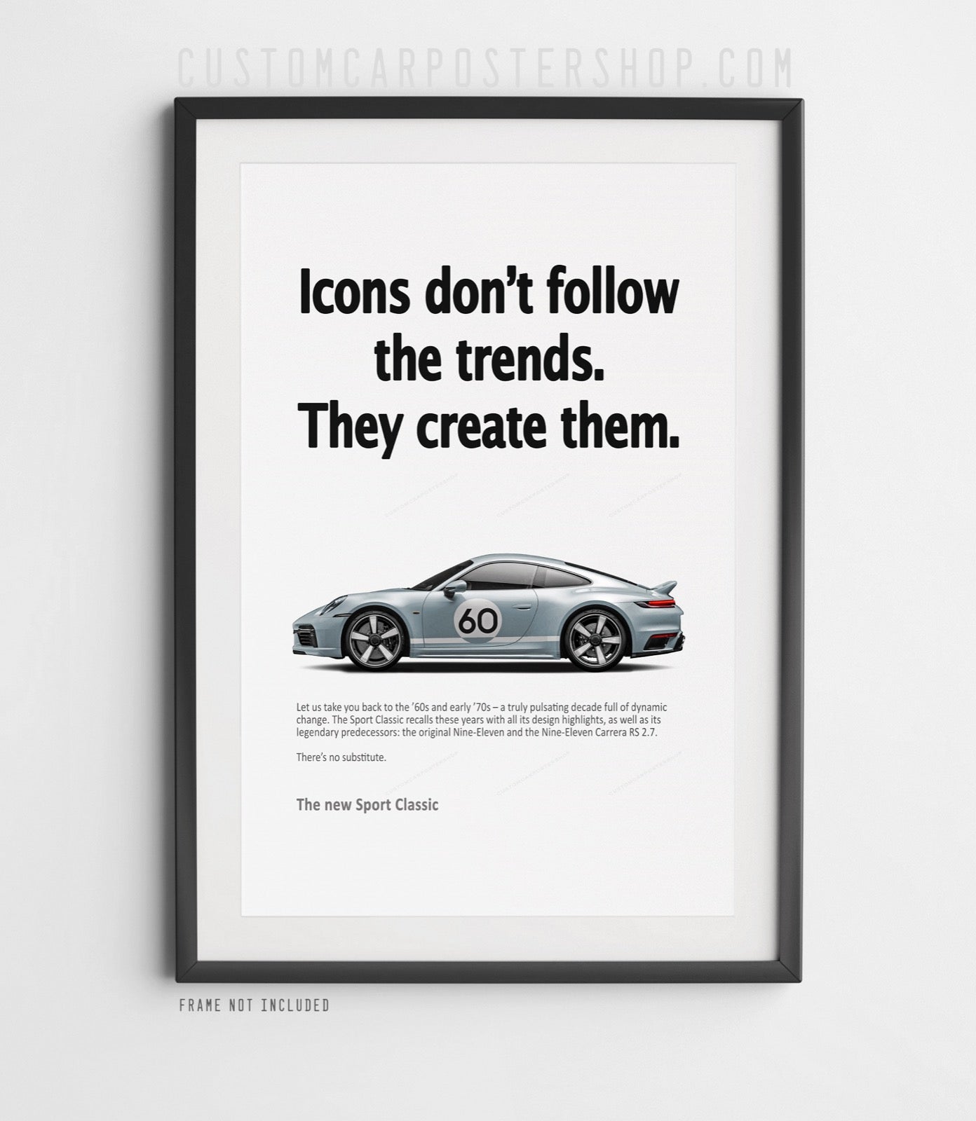 Porsche 992 Sport Classic Vintage Ad - Icons Poster in a frame