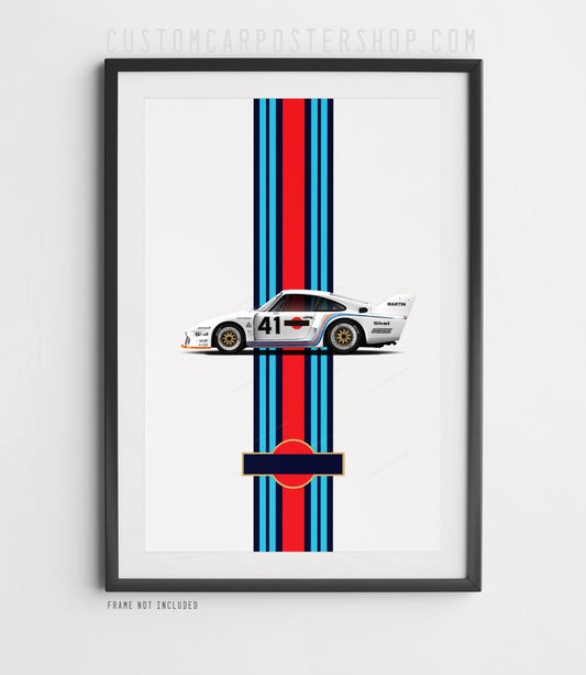 Porsche 935/77 Martini Racing Poster Framed Art