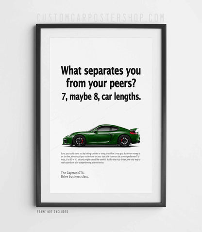 Porsche 981 Cayman GT4 Print Ad - Car Lengths