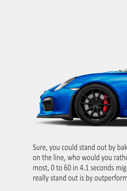 Porsche 981 Cayman GT4 Print Ad - Car Lengths