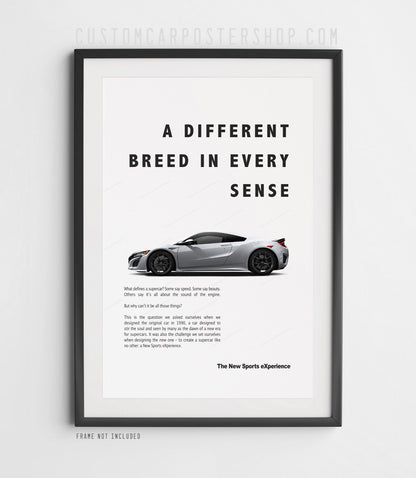 Acura / Honda NSX Print Ad - A Different Breed